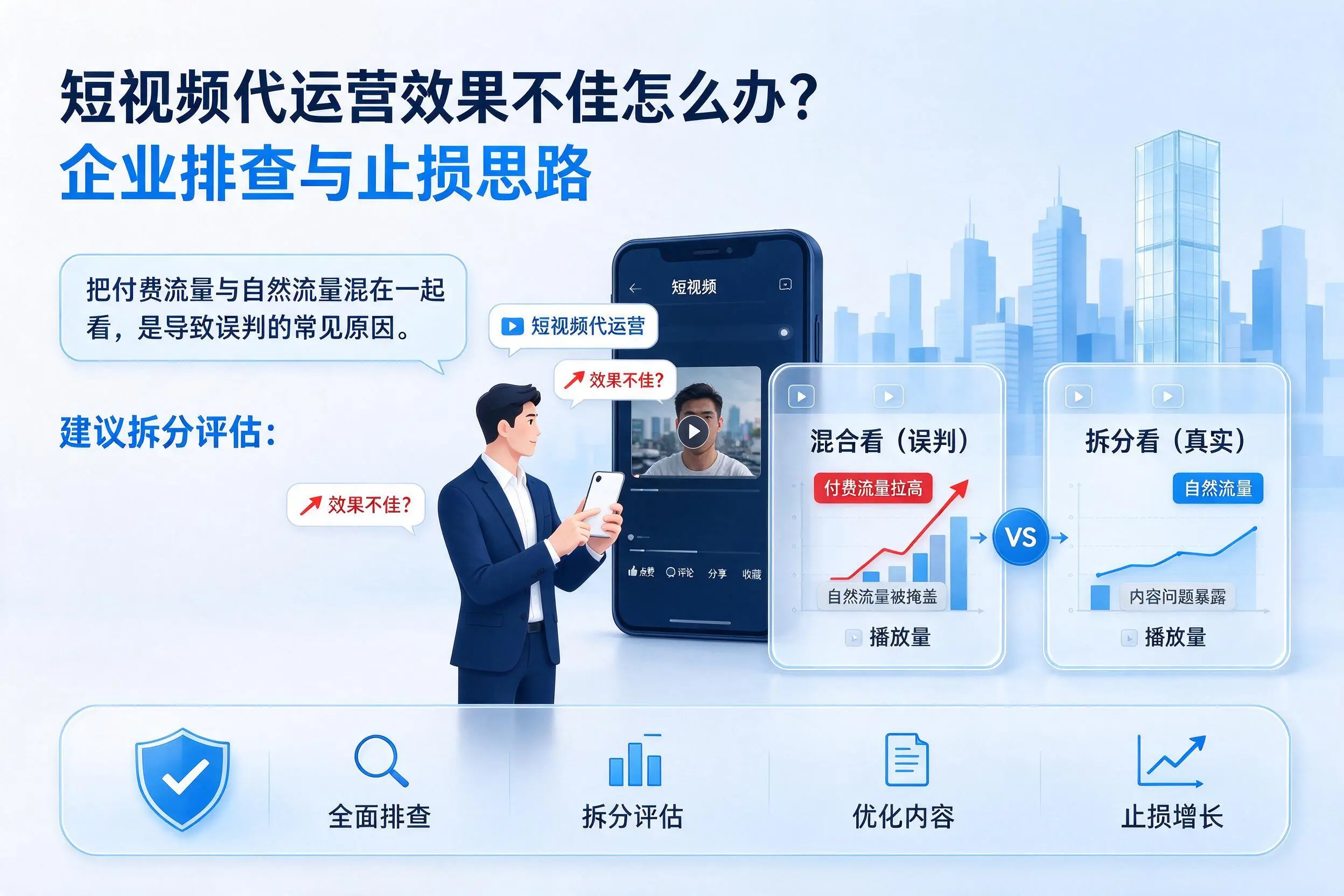 短视频代运营效果不佳怎么办？天门企业排查与止损思路
