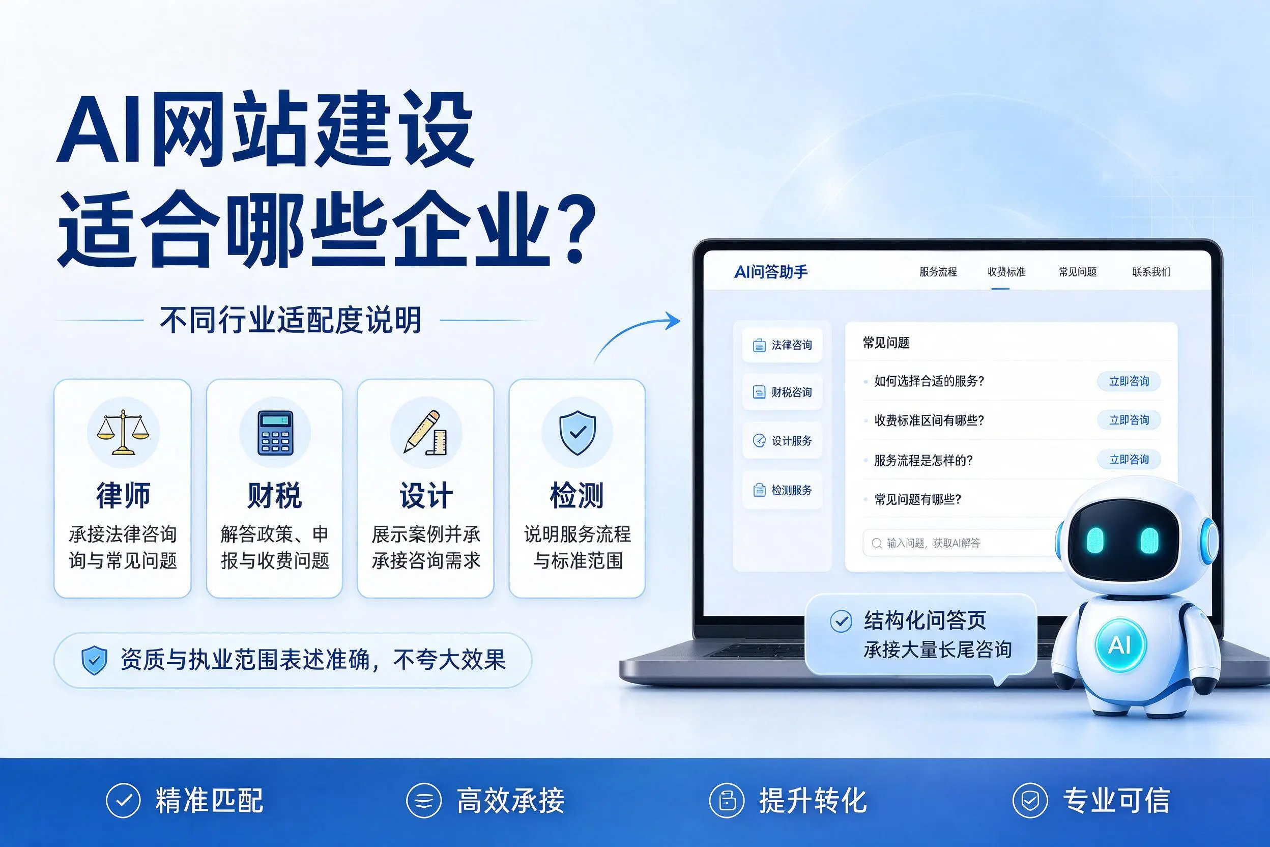 AI网站建设适合哪些企业?天门不同行业适配度说明